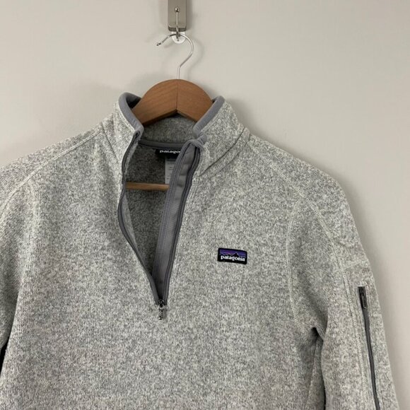 Patagonia Light Gray Better Sweater 1/4 Zip Pullover Jacket Size Small - Picture 5 of 5